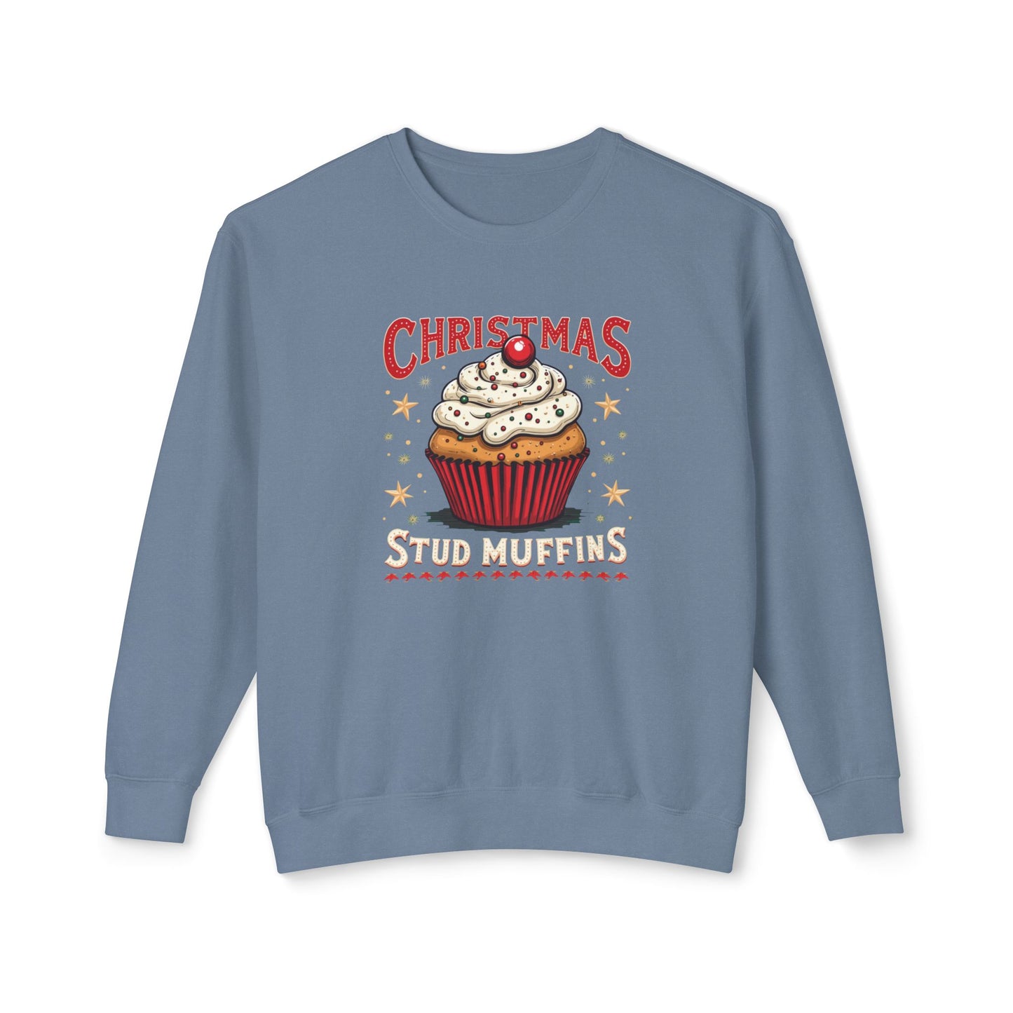 Christmas Stud Muffins, Unisex Lightweight Crewneck Sweatshirt