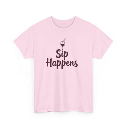 Sip Happens Unisex Heavy Cotton Tee - Funny Graphic Shirt, Casual Wear, Gift for Coffee Lovers, Everyday Comfort, Birthday Party T-Shirt - Psychonaut Swag