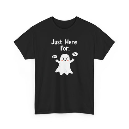 Ghost Watching Boo – Ty “Just Here For Boo Ty” Halloween T‑Shirt
