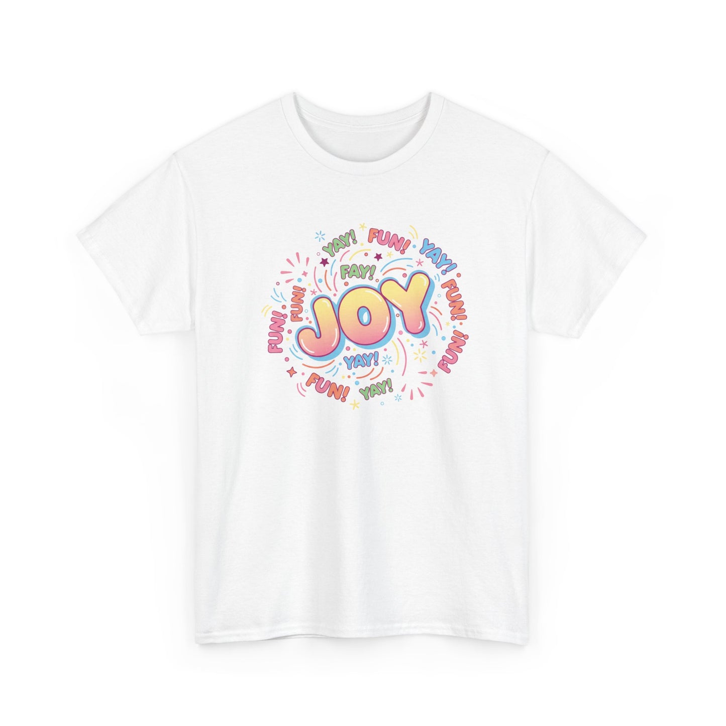 Joy Graphic Tee — Colorful Playful 'JOY' Design Casual T-Shirt
