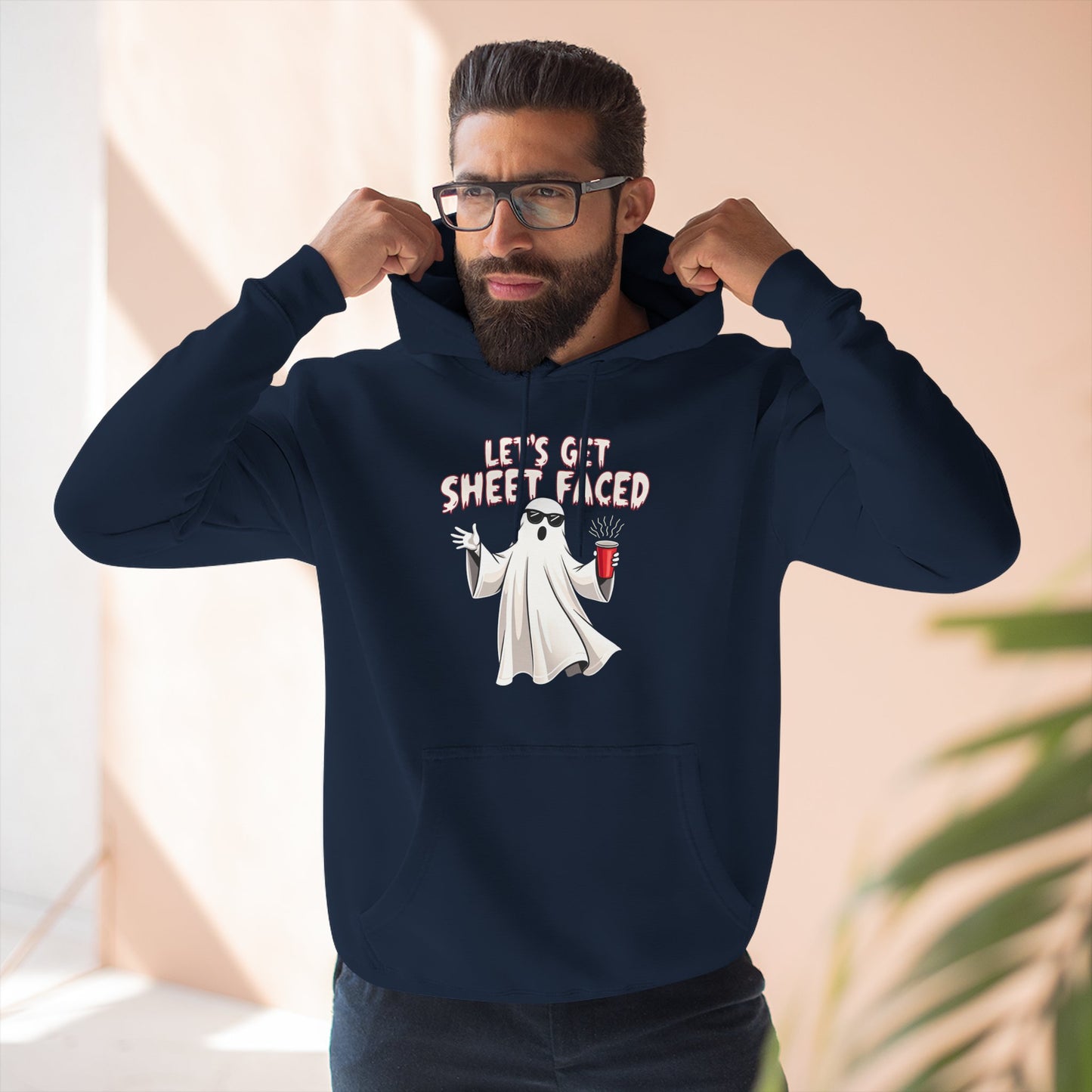 Let's Get Sheet-Faced Hoodie — Funny Ghost Halloween Pullover