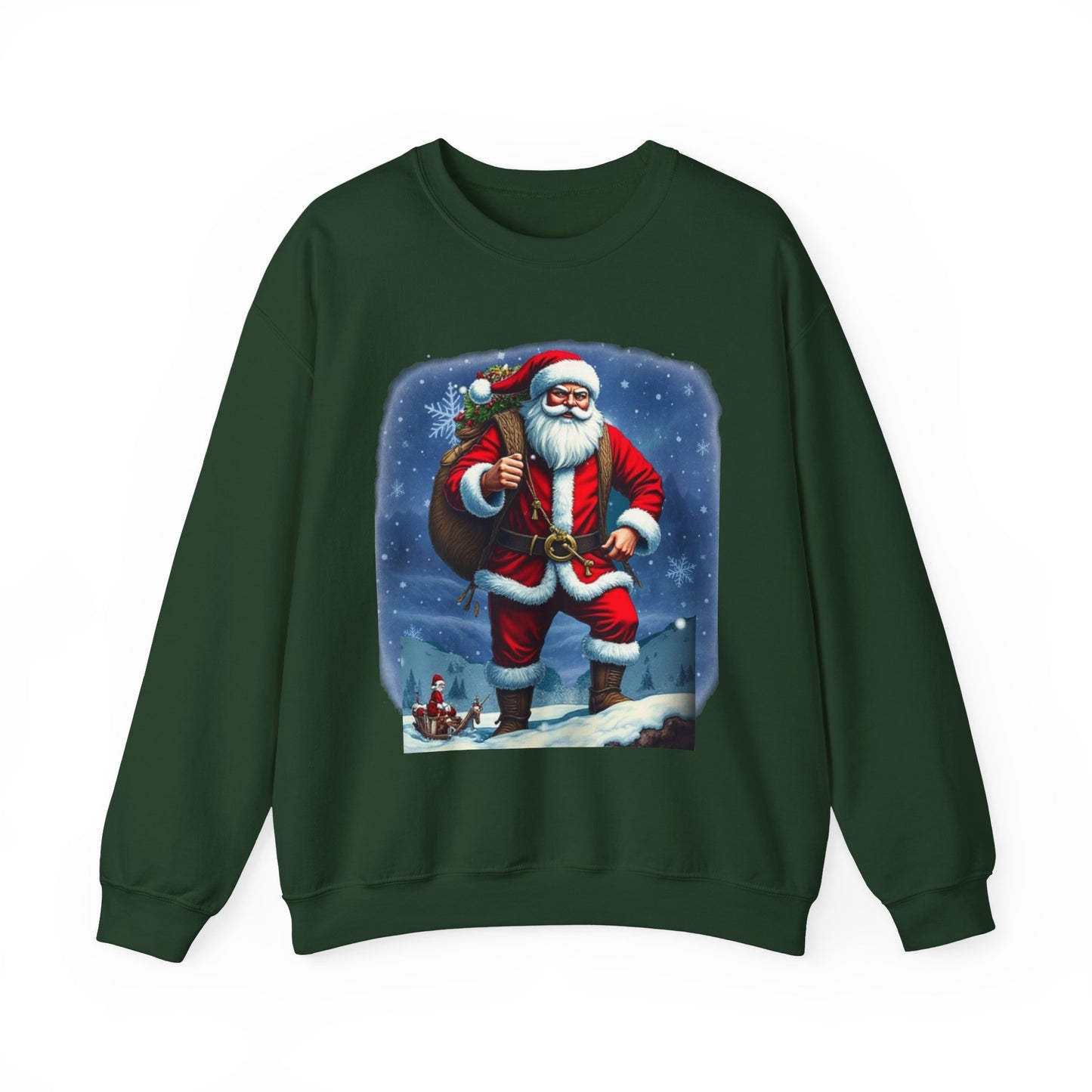 Santa Snow Hike, Graphic Sweatshirt – Vintage Holiday Christmas Crewneck