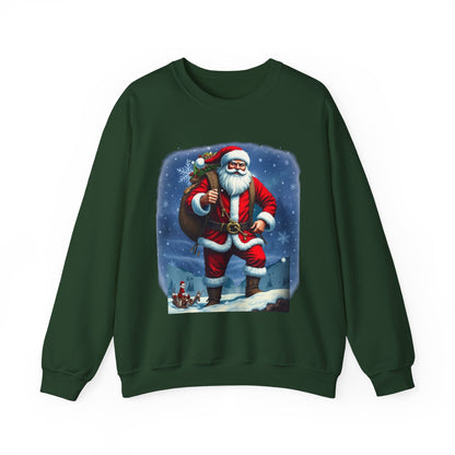 Santa Snow Hike, Graphic Sweatshirt – Vintage Holiday Christmas Crewneck