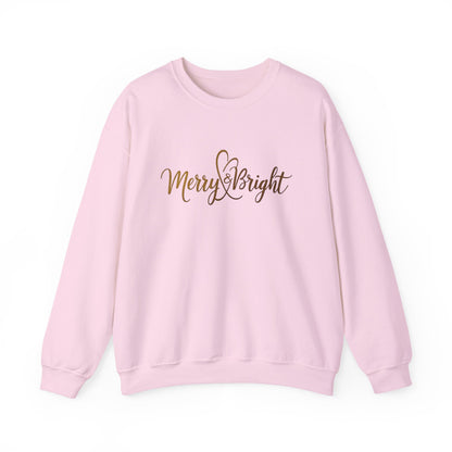 Merry & Bright Crewneck Sweatshirt – Gold Script Holiday Pullover