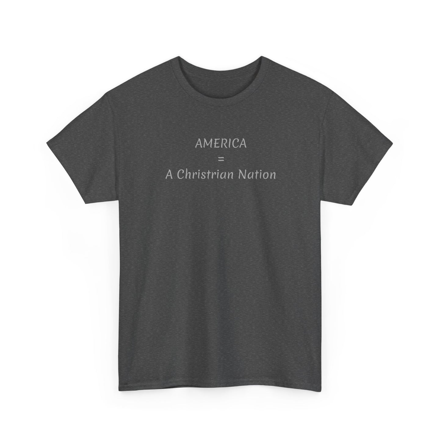 A Christian Nation T-Shirt — Crucifix Over American Flag Graphic Tee