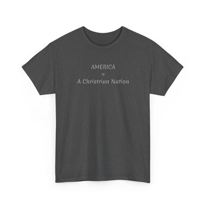 A Christian Nation T-Shirt — Crucifix Over American Flag Graphic Tee
