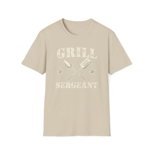 Grill Sergeant T-Shirt, Unisex Softstyle Tee, BBQ Gift, Father's Day Shirt, Grilling Apparel - Psychonaut Swag