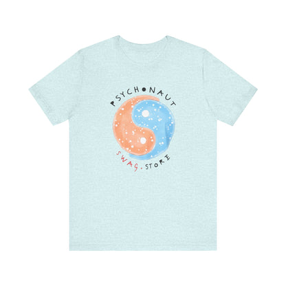 Psychedelic Yin Yang Graphic Tee, Relaxed Fit Short Sleeve T-Shirt, Unisex Casual Wear, Gift for Psychonauts and Free Spirits