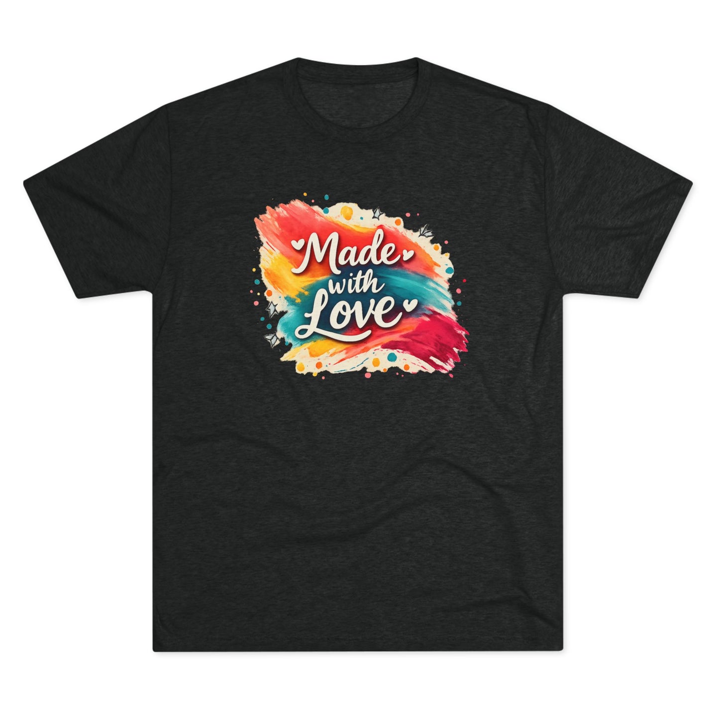 T-Shirt — "Made with Love" Colorful Brushstroke Graphic