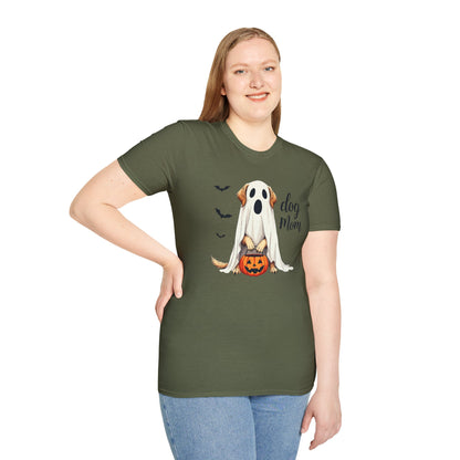 Dog Mom Halloween T‑Shirt — Cute Ghost Pup Pumpkin Tee