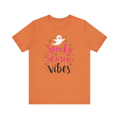 Spooky Season Vibes Tee, Halloween T-Shirt, Unisex Ghost Shirt, Cute Fall Apparel, Casual Halloween Outfit, Halloween Gift
