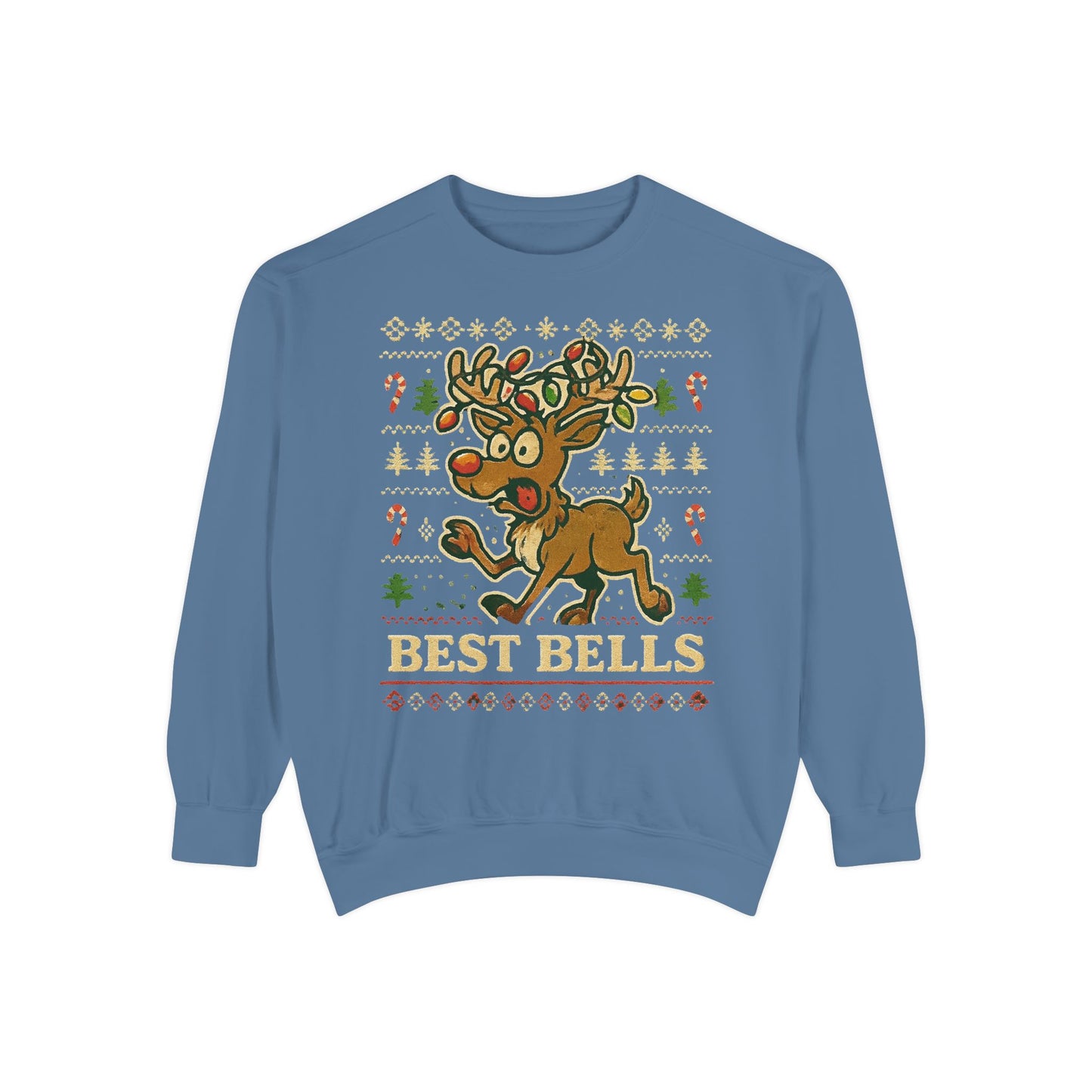 Best Bells Reindeer Sweatshirt Unisex Garment-Dyed Sweatshirt
