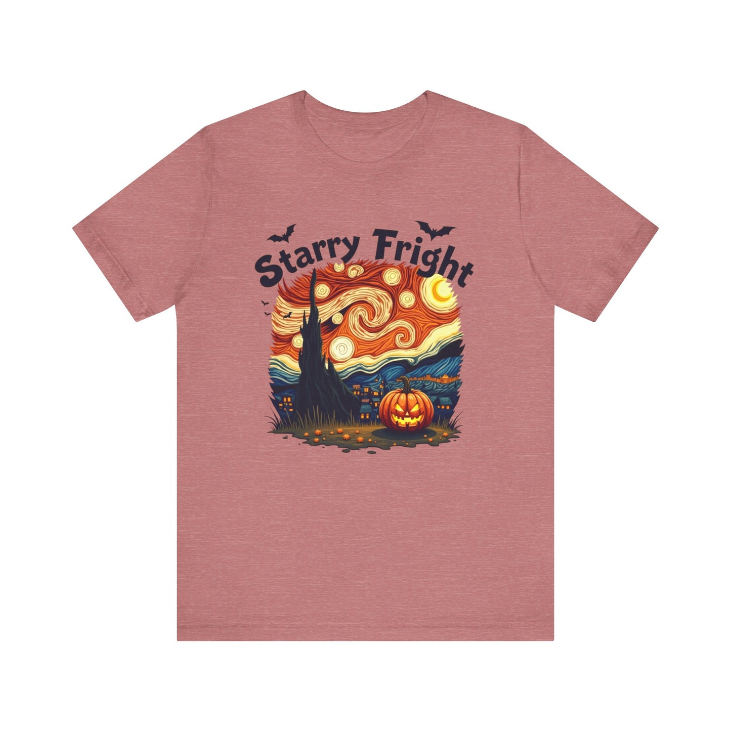 Starry Fright Halloween Tee, Unisex Ghost Graphic Shirt, Spooky Fall Fashion, Halloween Costume Tee, Pumpkin Art T-Shirt, Gift for [...]