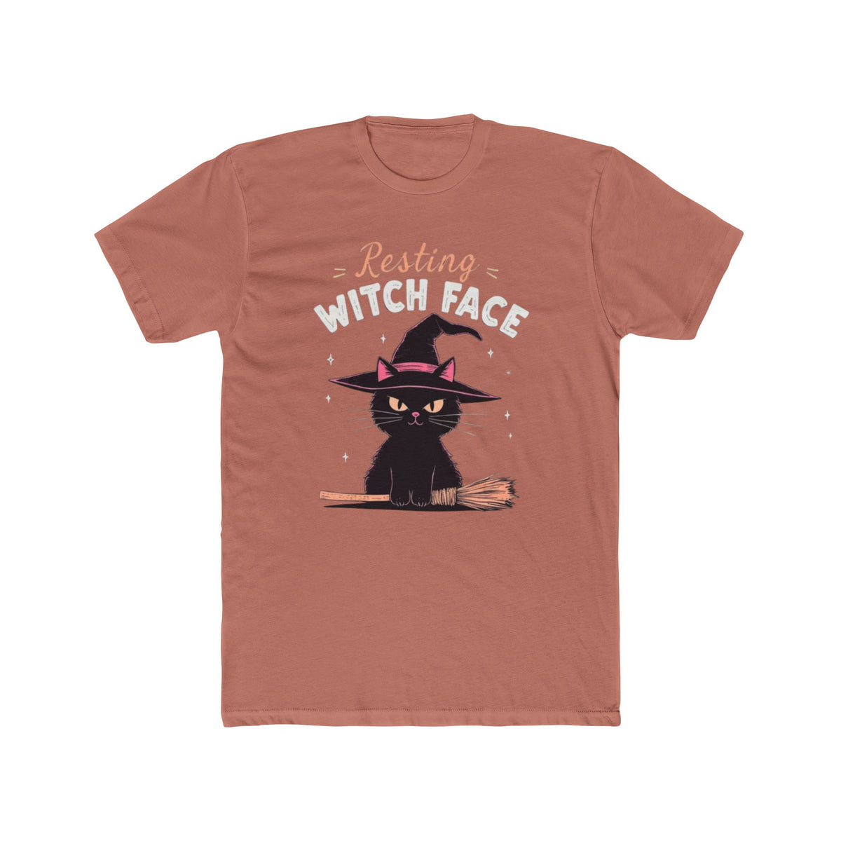 Resting Witch Face Tee - Cute Cat Graphic T-Shirt, Halloween Shirt, Fall Apparel, Unisex Crew Neck, Gift for Cat Lovers