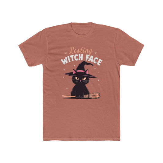 Resting Witch Face Tee - Cute Cat Graphic T-Shirt, Halloween Shirt, Fall Apparel, Unisex Crew Neck, Gift for Cat Lovers