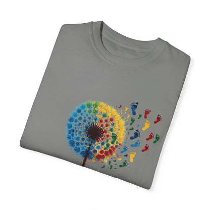 Dandelion baby feet, Unisex Garment-Dyed T-shirt - Psychonaut Swag