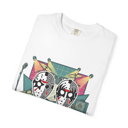 Horror rock group Mashup Graphic T-Shirt — Cute Killer Icons & Masked Biker Tee
