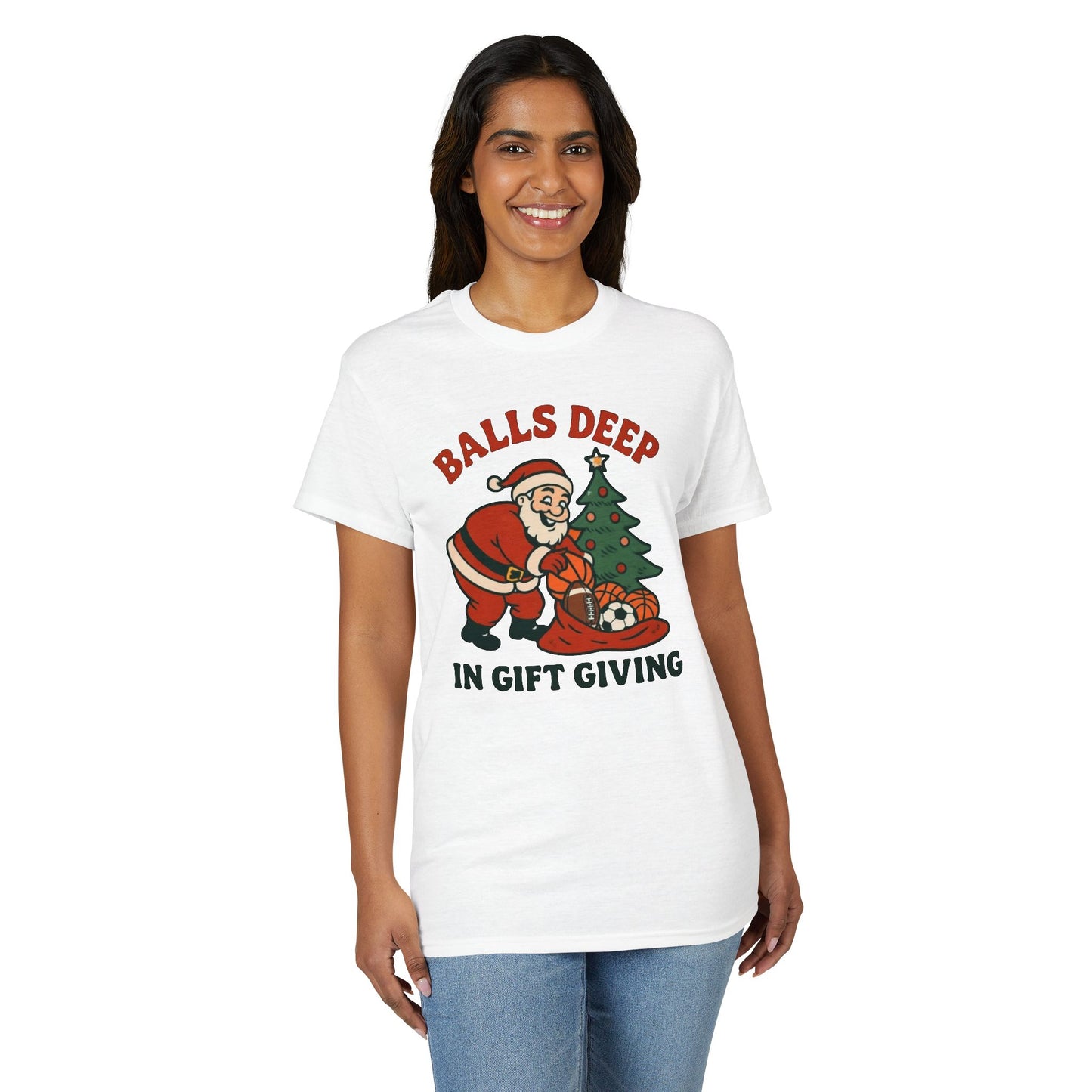 Santa Balls Deep, Unisex DryBlend® T-Shirt
