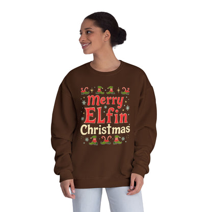 Christmas Elf Unisex Sweatshirt - Merry Elfin Christmas Tee for Elf Fanatics