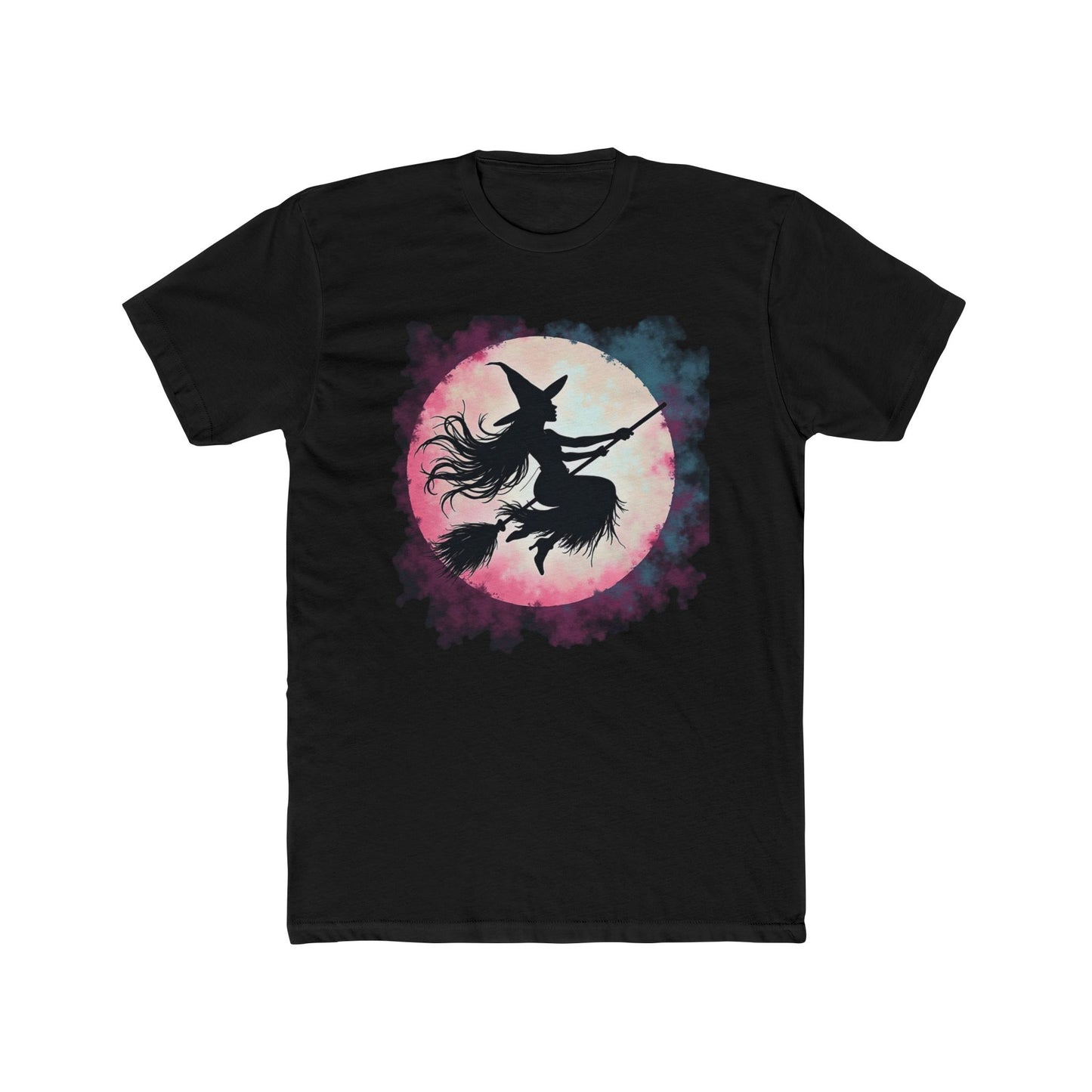 Witch Silhouette Moon T-Shirt — Halloween Broomstick Graphic Tee