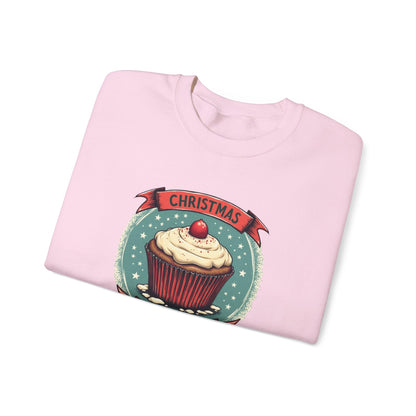 Christmas Stud Muffin with Icing Sweatshirt - Cute Holiday Cupcake Crewneck