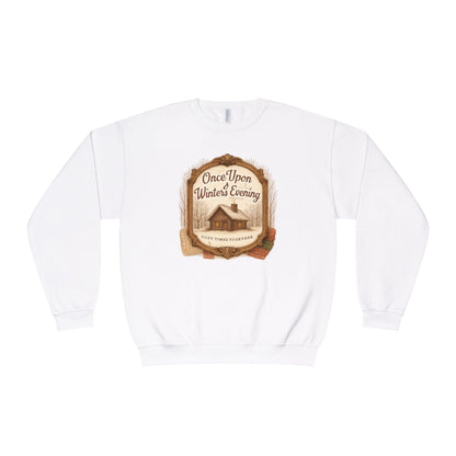 Once Upon a Winter's Cabin, Evening Sweatshirt — Cozy Vintage Holiday Crewneck