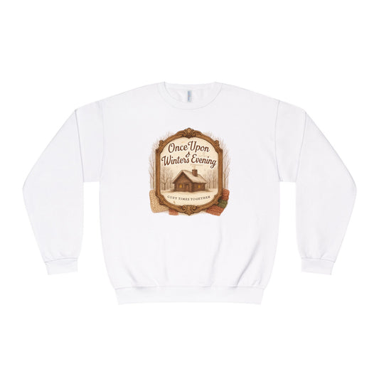 Once Upon a Winter's Cabin, Evening Sweatshirt — Cozy Vintage Holiday Crewneck