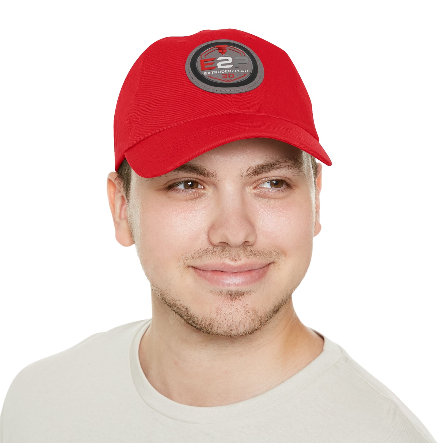 Extruder2Plate, Dad Hat with Leather Patch (Round)