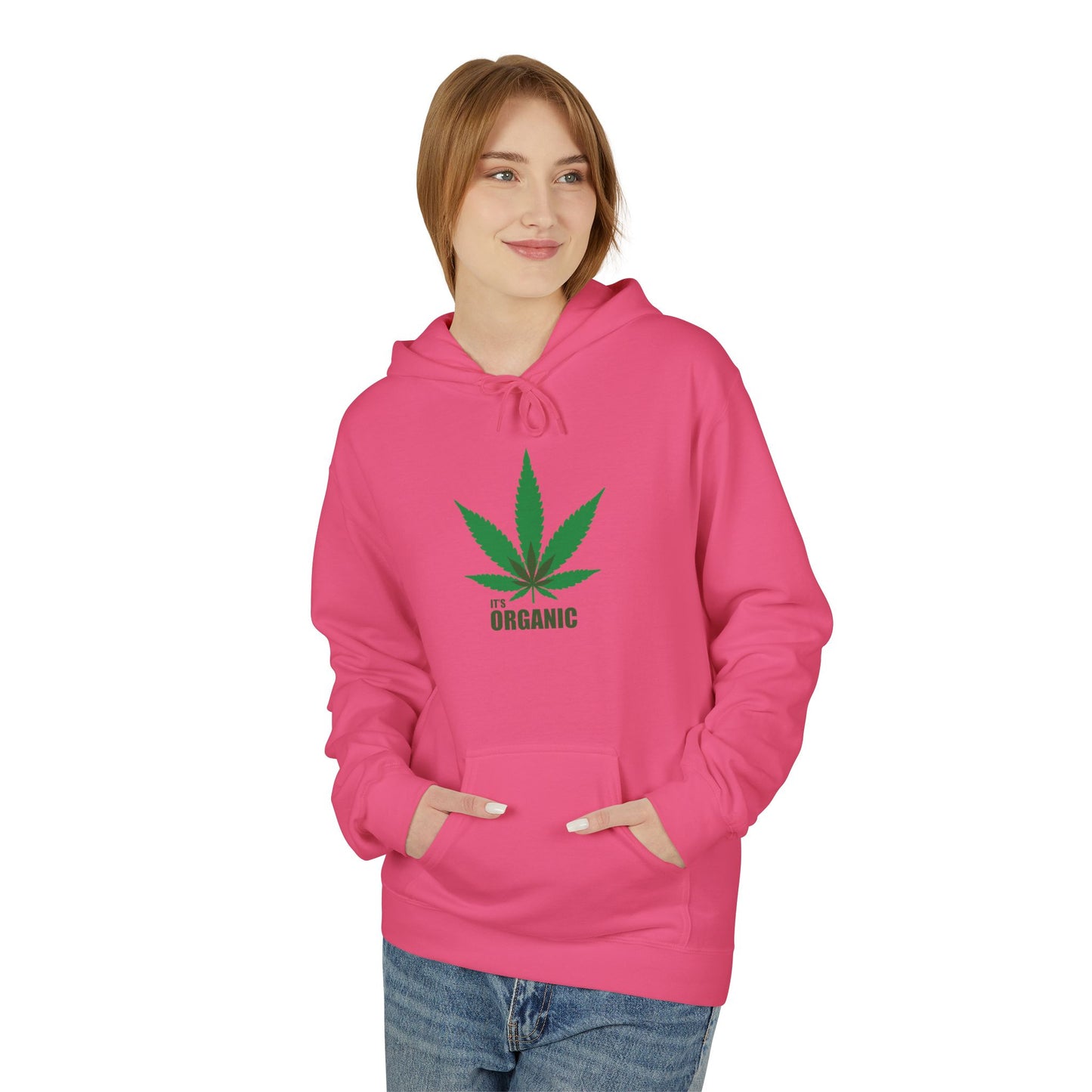 It's Organic, Marijuana Leaf, Unisex Midweight Softstyle Fleece Hoodie