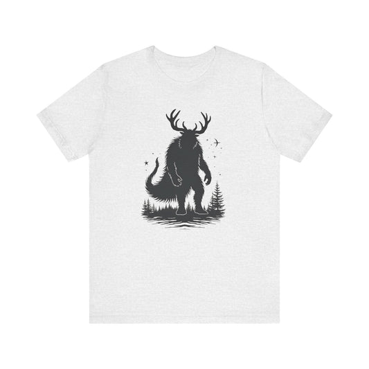 Krampus Squatch T-Shirt — Deer-Antlered Sasquatch Graphic Tee