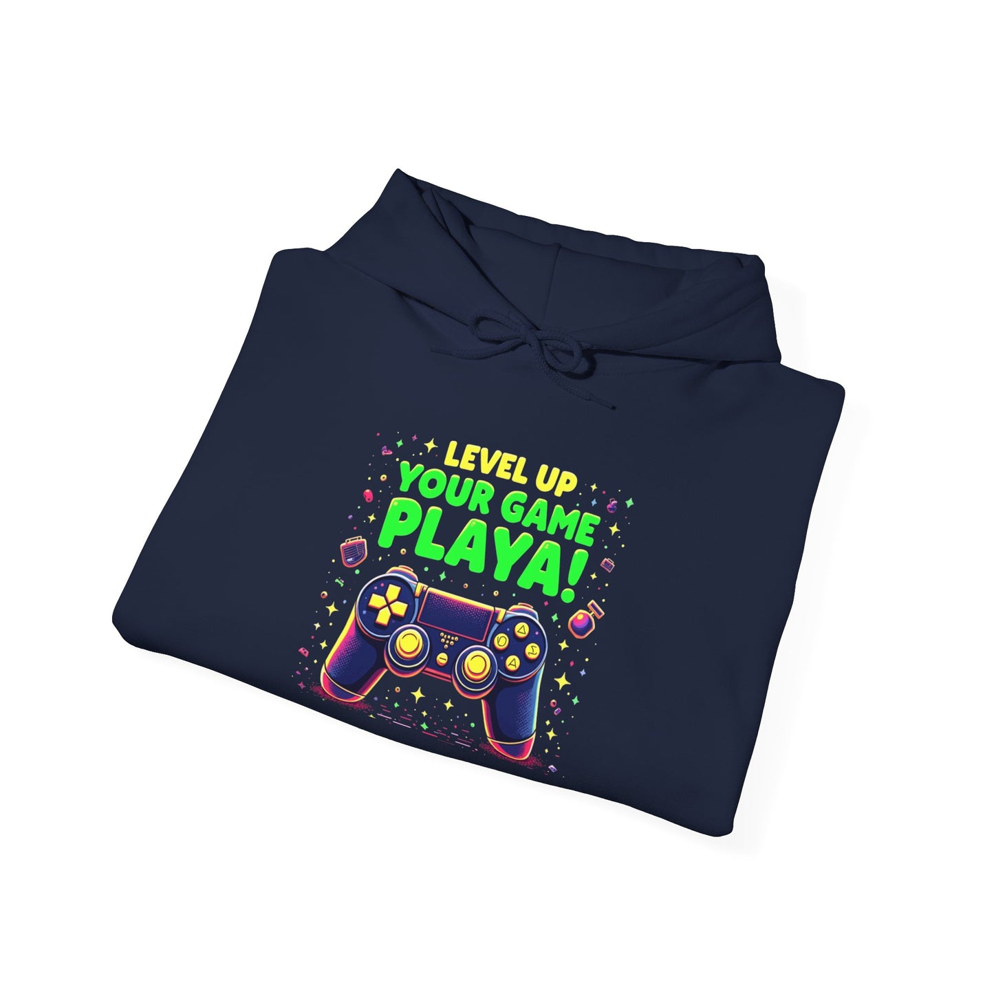 Gamer Hoodie - "Level Up Your Game Playa" Retro Controller Graphic