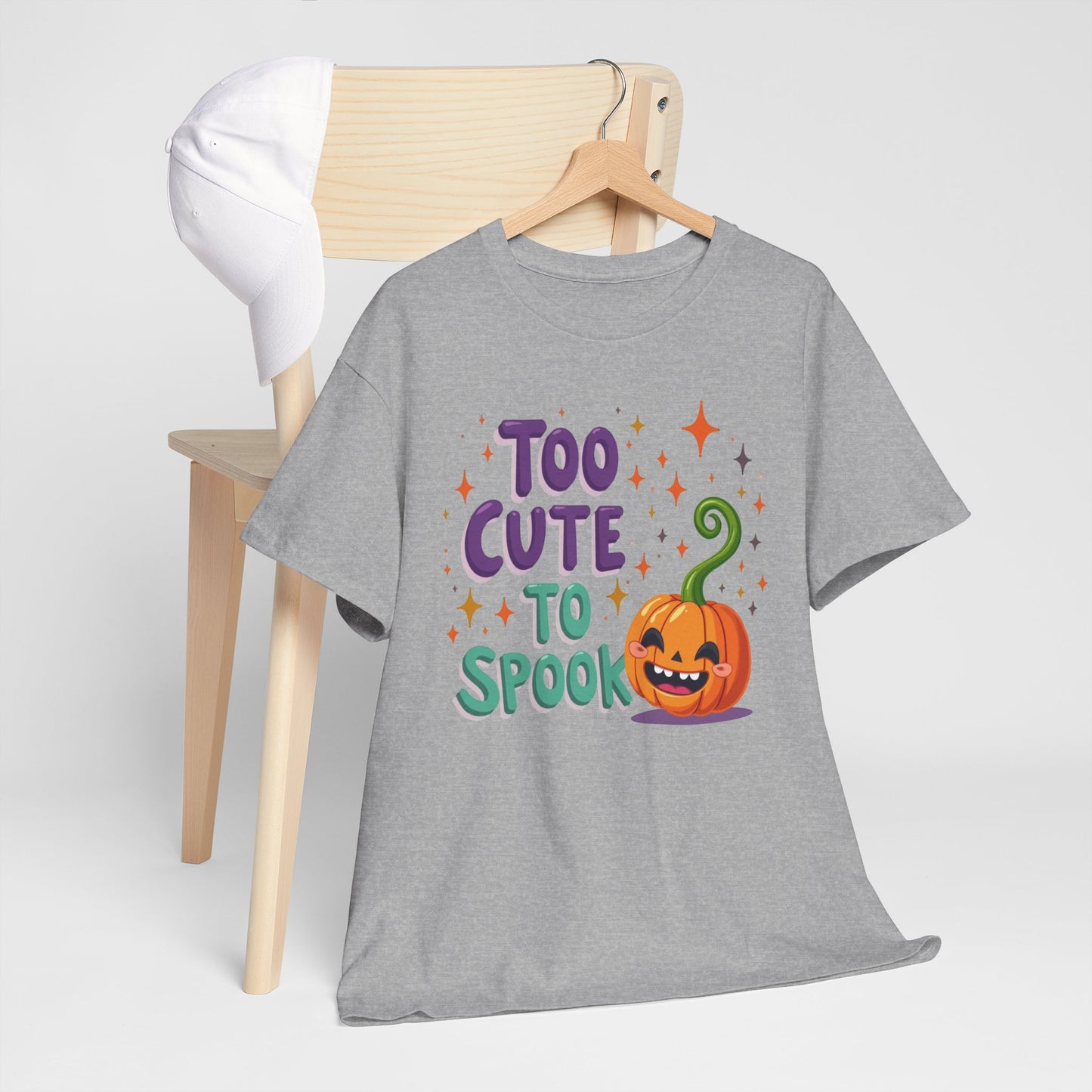 Too Cute to Spook Pumpkin T-Shirt — Cute Halloween Graphic Tee