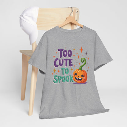 Too Cute to Spook Pumpkin T-Shirt — Cute Halloween Graphic Tee