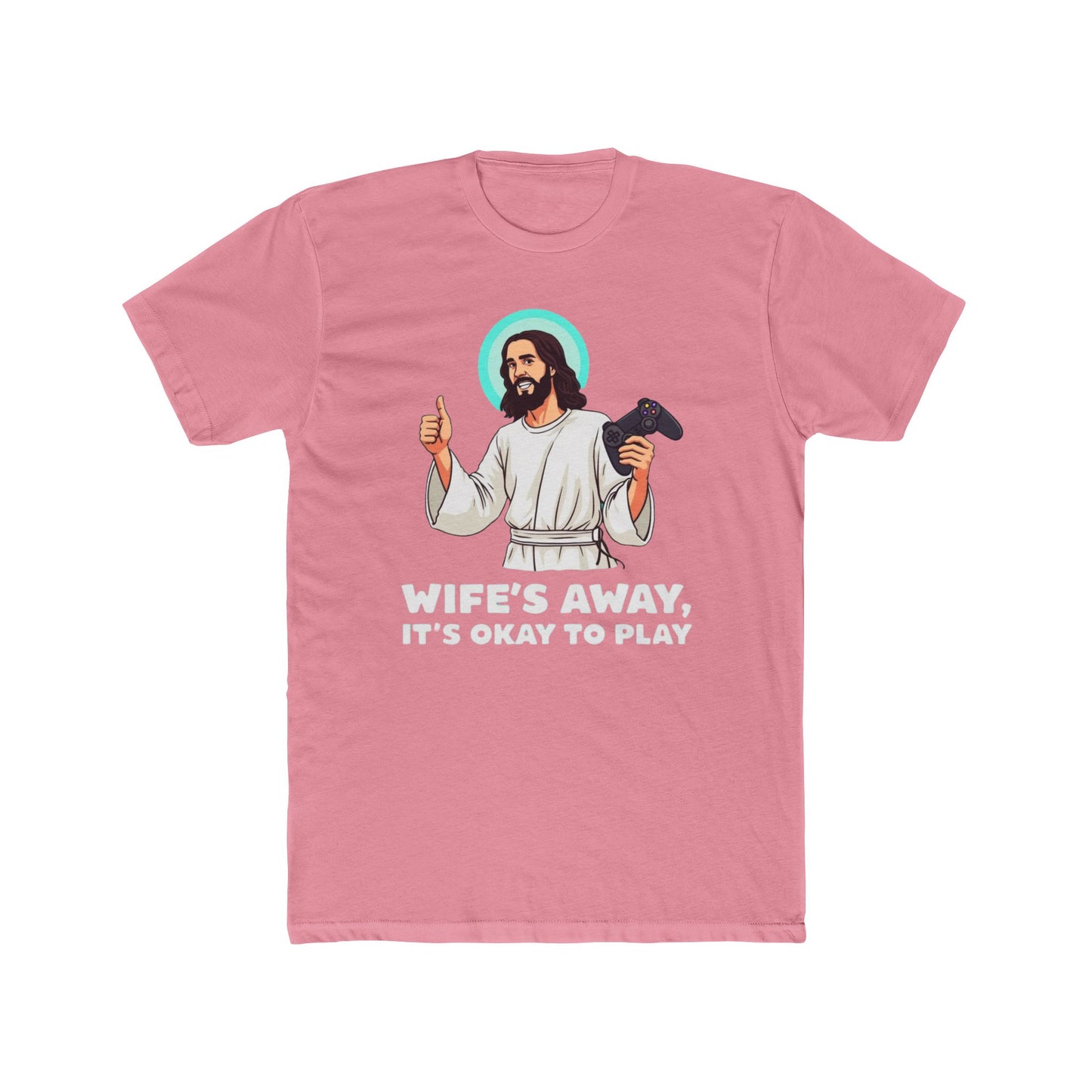 Wife’s away, Jesus tee, Playful Unisex Crew Tee with Humorous Design
