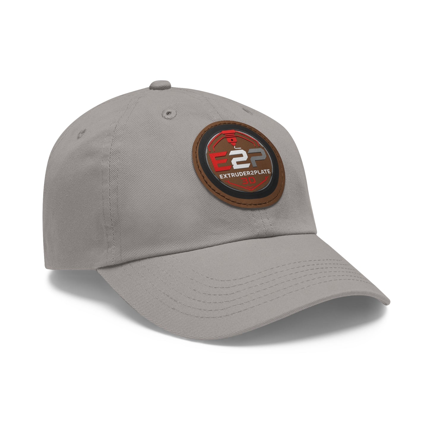 Extruder2Plate, Dad Hat with Leather Patch (Round)