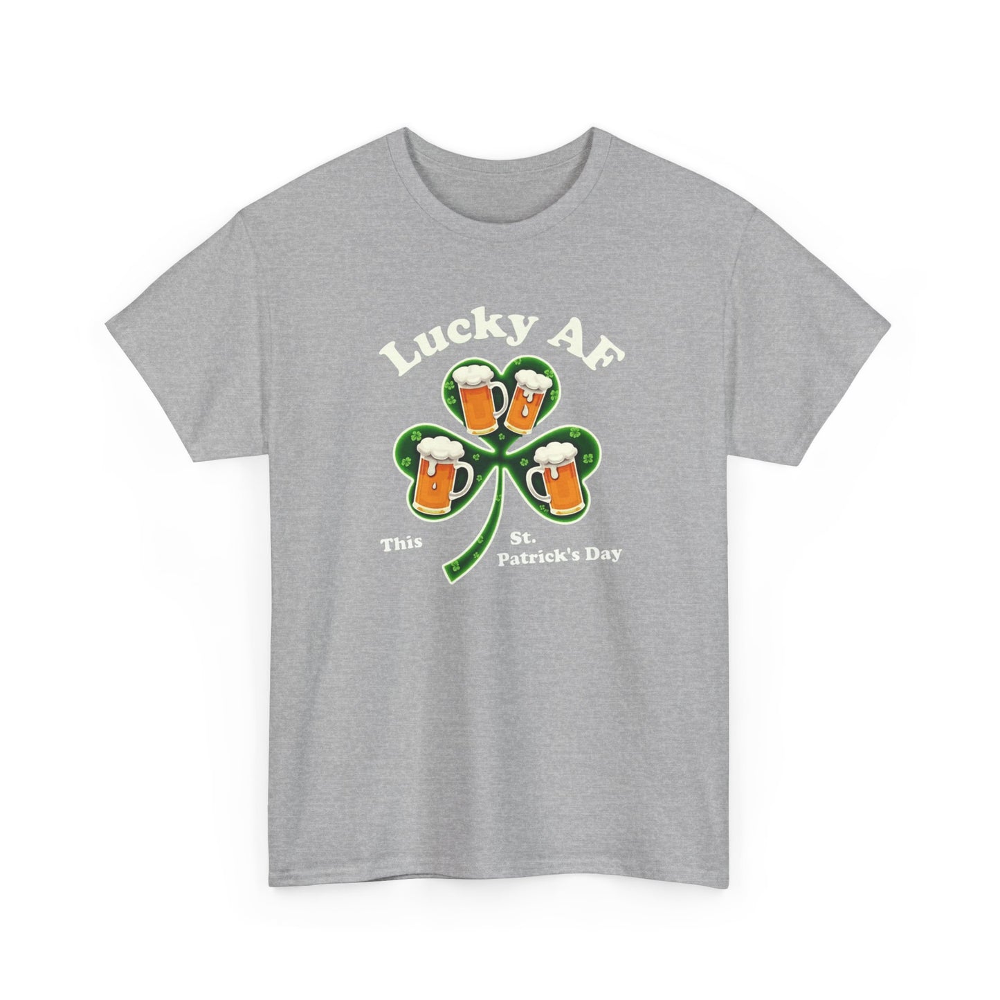 Lucky AF St. Patrick's Day Tee — Shamrock Beer Graphic T-Shirt