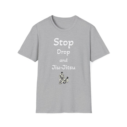 Stop, Drop, and Jiu-Jitsu, Unisex Softstyle T-Shirt - Psychonaut Swag
