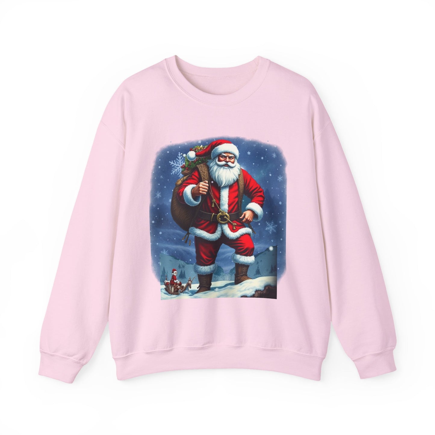 Santa Snow Hike, Graphic Sweatshirt – Vintage Holiday Christmas Crewneck