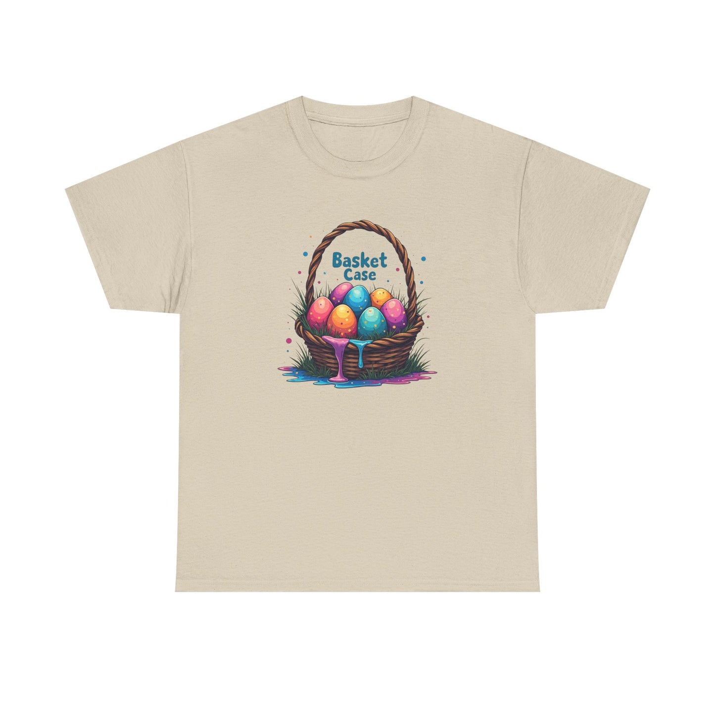 Basket Case, Easter Basket Tee — Colorful Painted Easter Eggs Graphic Shirt