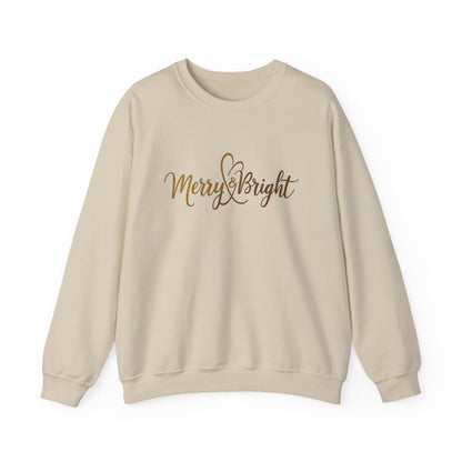 Merry & Bright Crewneck Sweatshirt – Gold Script Holiday Pullover