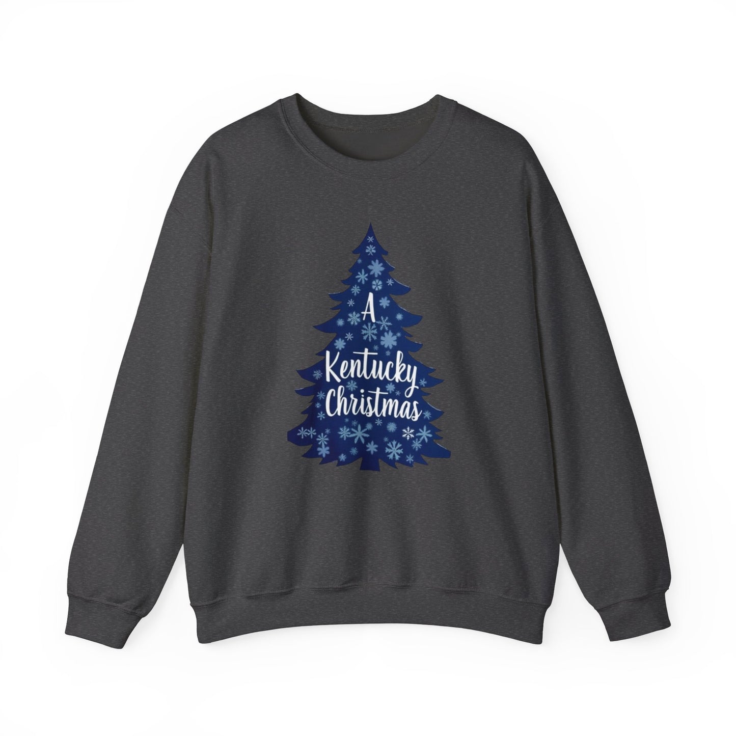 Kentucky Christmas Sweatshirt — Blue Plaid Tree Holiday Crewneck