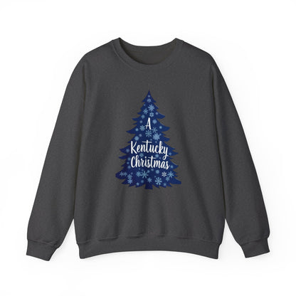 Kentucky Christmas Sweatshirt — Blue Plaid Tree Holiday Crewneck