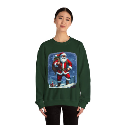 Santa Snow Hike, Graphic Sweatshirt – Vintage Holiday Christmas Crewneck