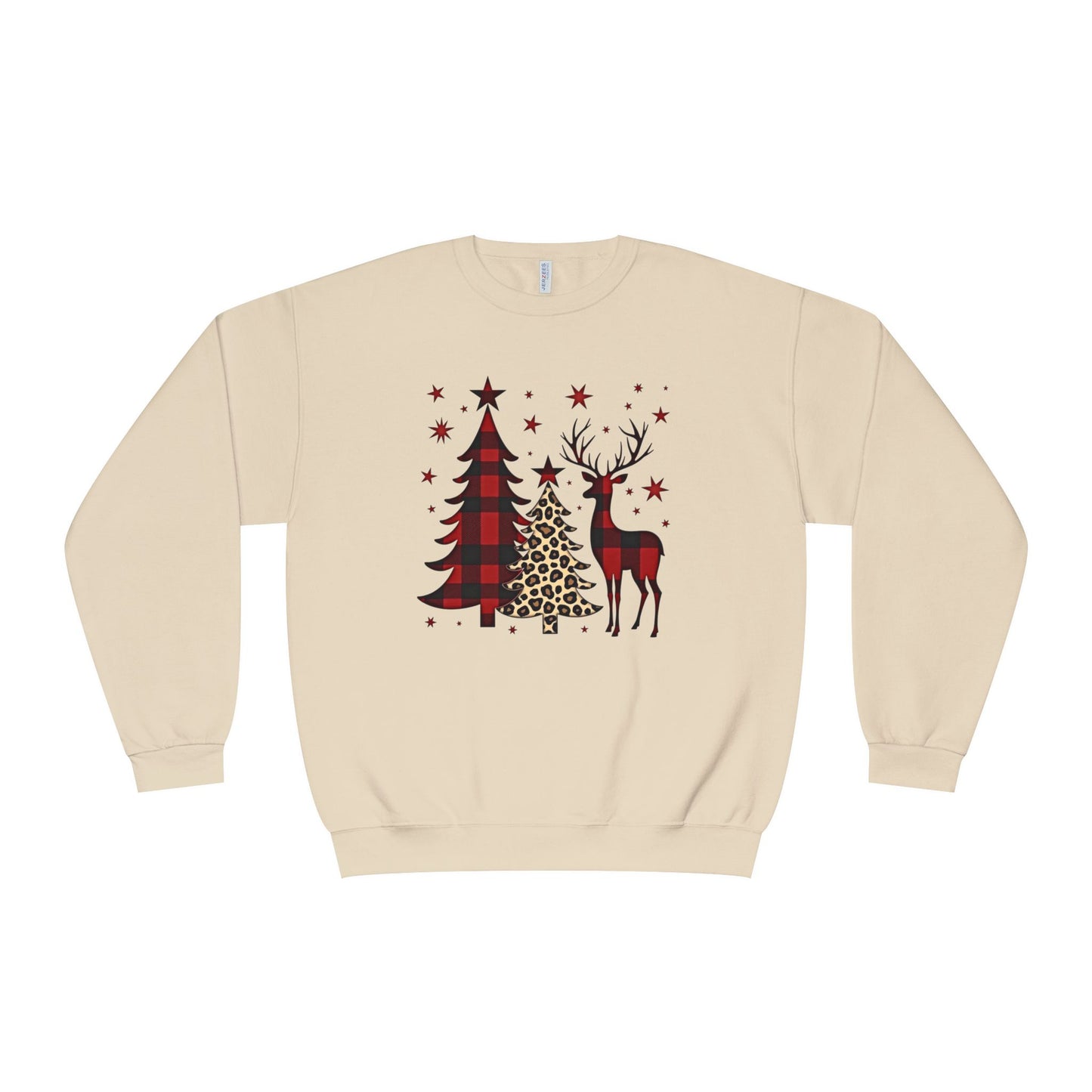 Christmas Buffalo Plaid Trees & Reindeer Crewneck Sweatshirt