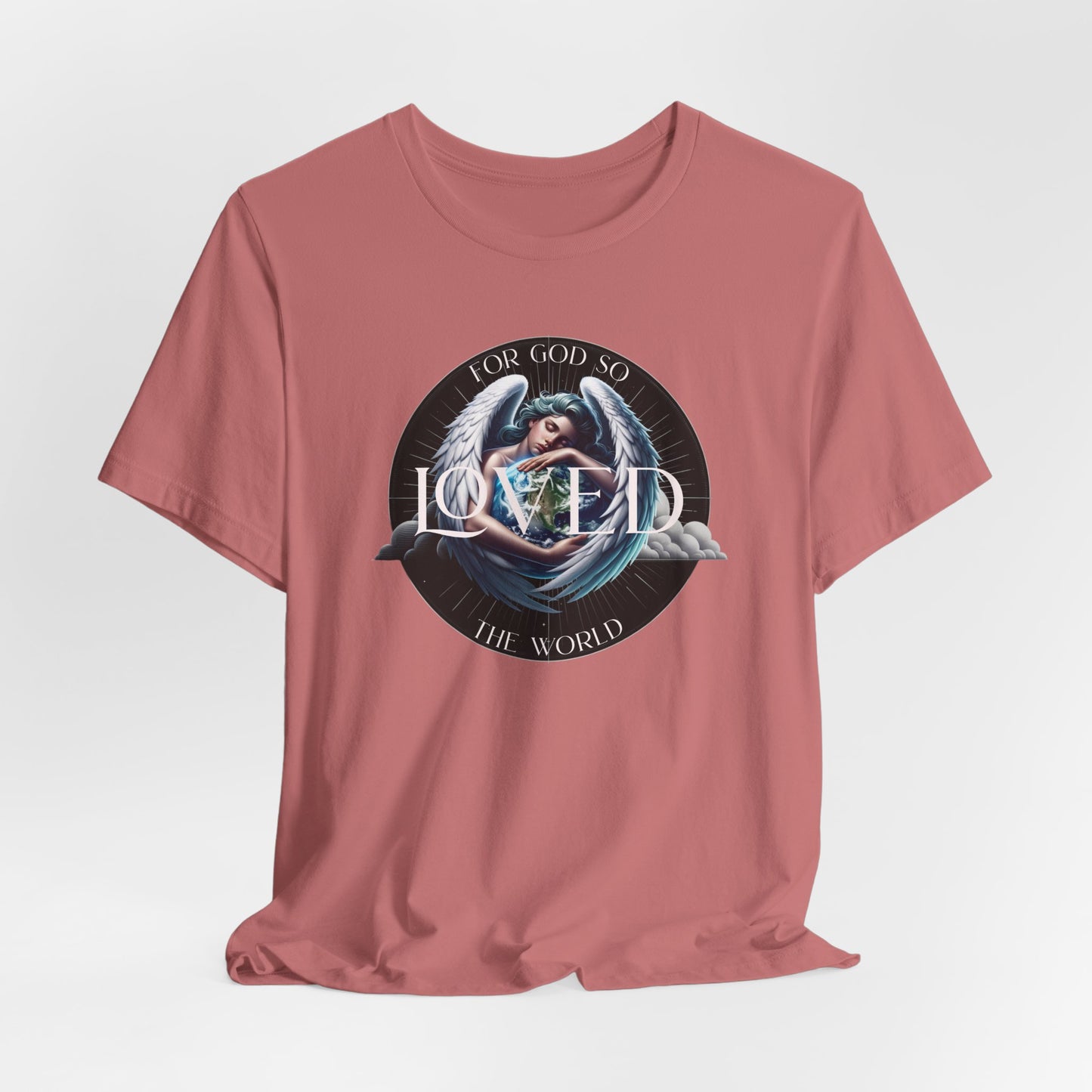 Loved Tee — "For God So Loved The World" Christian Graphic T-Shirt