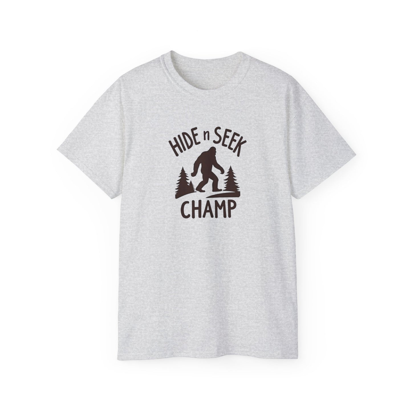 Hide n Seek Champ T-Shirt — Funny Bigfoot Sasquatch Tee