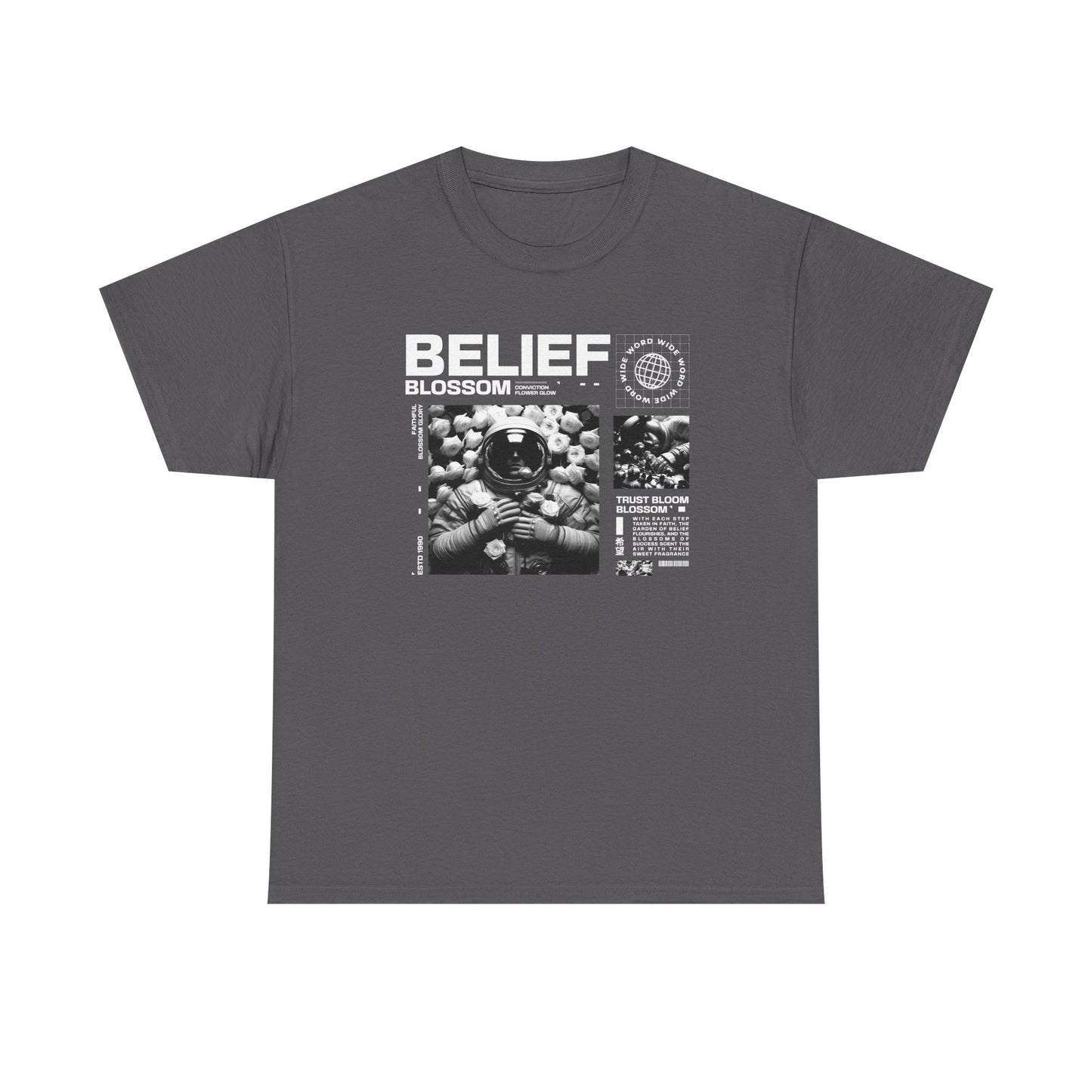 Astronaut Belief, Unisex Heavy Cotton Tee