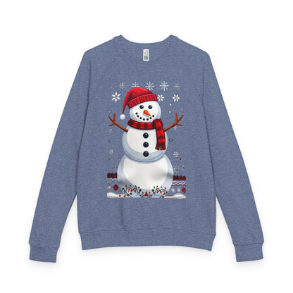 Snowman Holiday Crewneck — Snowy Season Raglan Sweatshirt