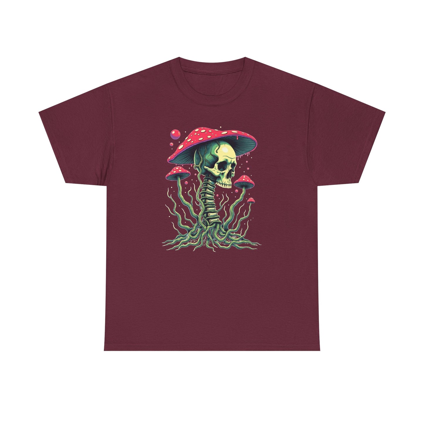 Skull Mushroom Tee — Psychedelic Skull & Fungi Graphic T-Shirt