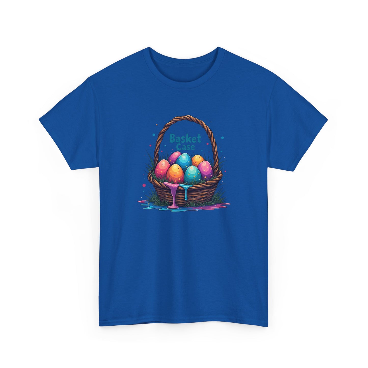 Basket Case, Easter Basket Tee — Colorful Painted Easter Eggs Graphic Shirt